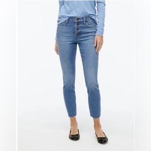 New Without Tag J Crew High Rise Skinny Button Fly Cutoff Raw Hem Jeans 👖